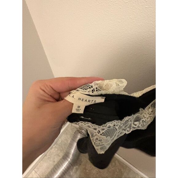 LA Hearts Lace Trim Satin Slip Dress - Picture 6 of 6